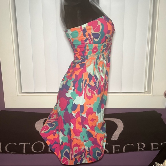 H&M Strapless Abstract Print Mini Cotton Dress Size 4 - Picture 5 of 6